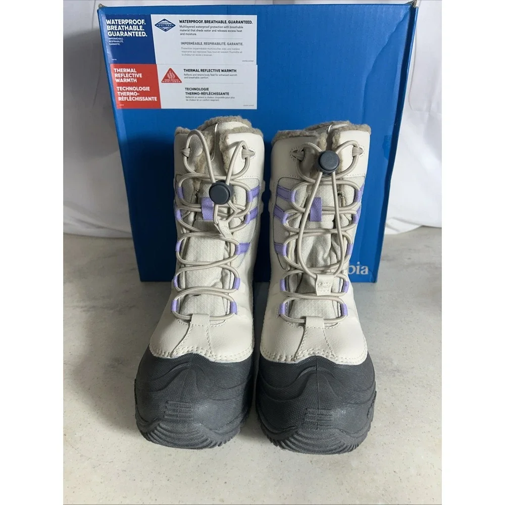Columbia Kids' Bugaboot Celsius Snow Boots Fawn/frosted Purple Size 4.5